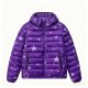 Women's Purple Star Print Hooded Puffer Jacket - Dreamy Warm Winter Coat