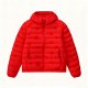 Women's Red Heart Print Hooded Puffer Jacket - Cute Warm Winter Coat