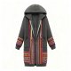 Women's Vibrant Ethnic Striped Print Long Fleece Hoodie
