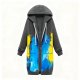 Women's Edgy Blue & Yellow Graffiti Print Long Fleece Hoodie