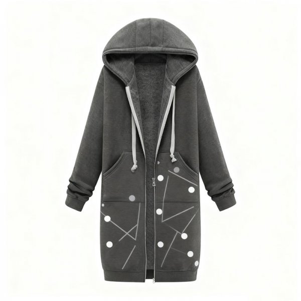 Women's Minimalist Constellation Print Long Fleece Hoodie