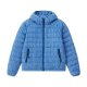 Women's Blue Striped Texture Puffer Jacket - Fresh Textured Winter Coat